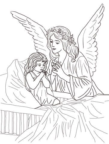 Guardian Angel Prayers Coloring Page